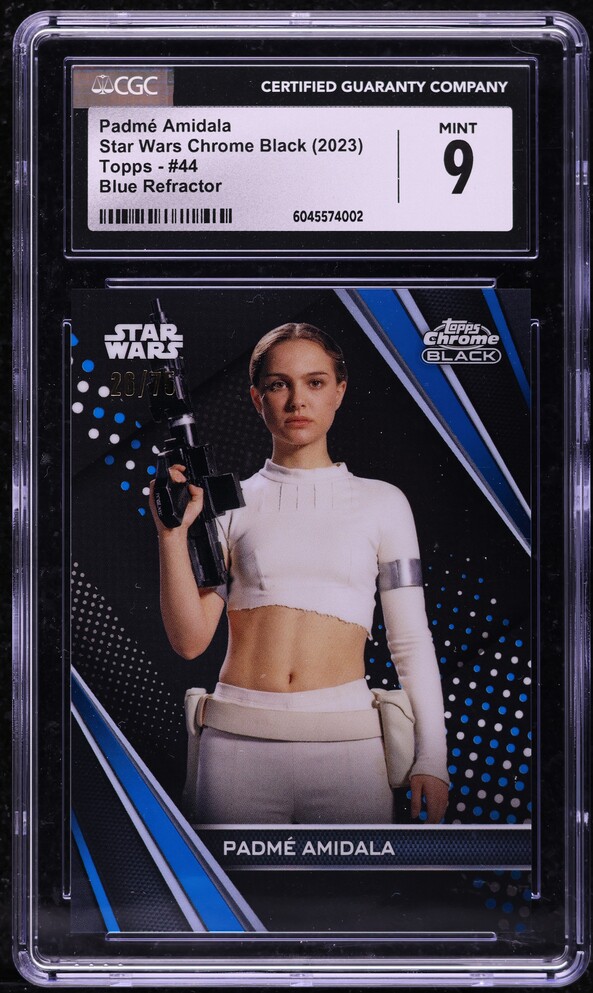 2023 Topps Star Wars Chrome Black Blue Refractor Padme Amidala /75