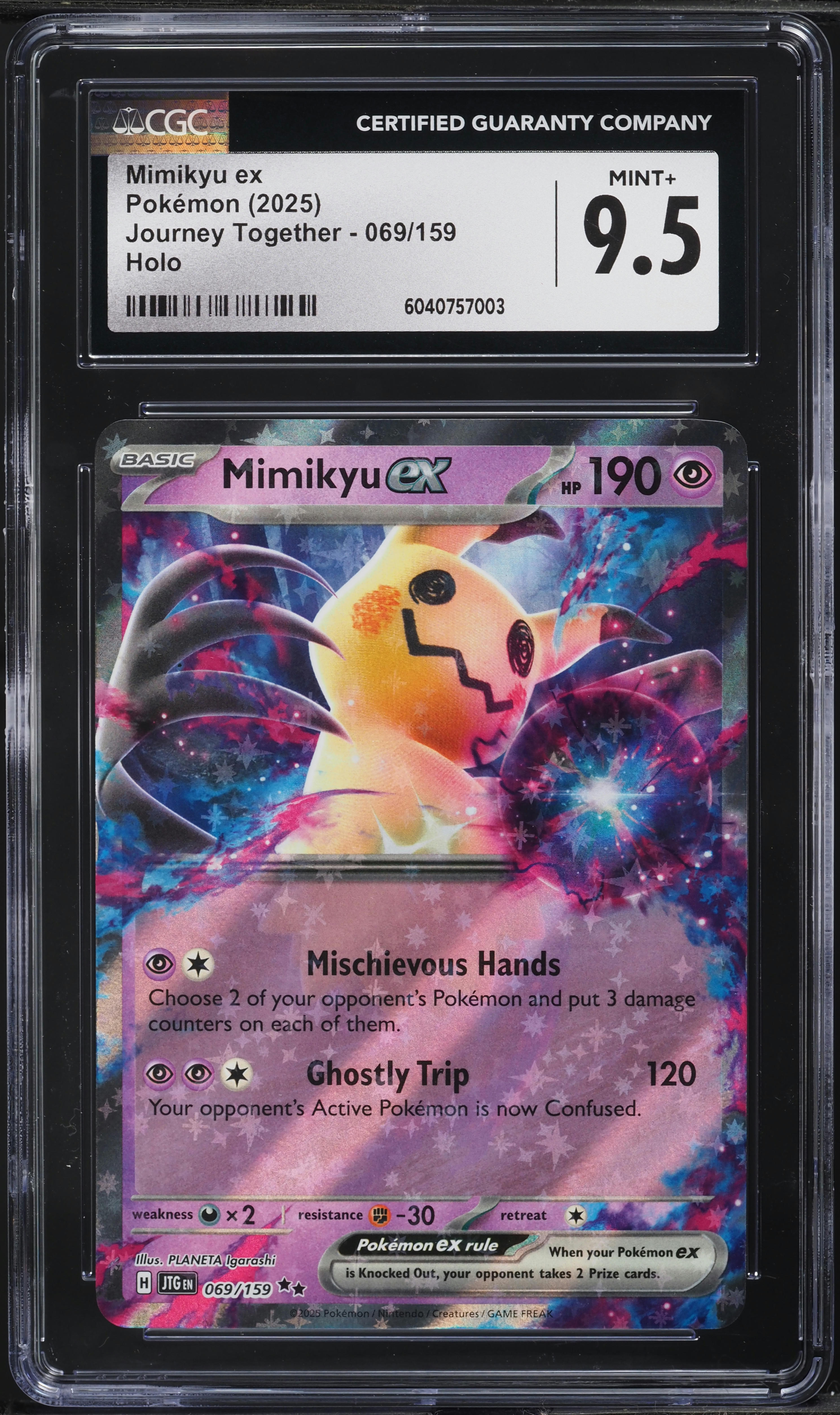 2025 Pokemon Scarlet & Violet Journey Together Mimikyu ex #69 CGC