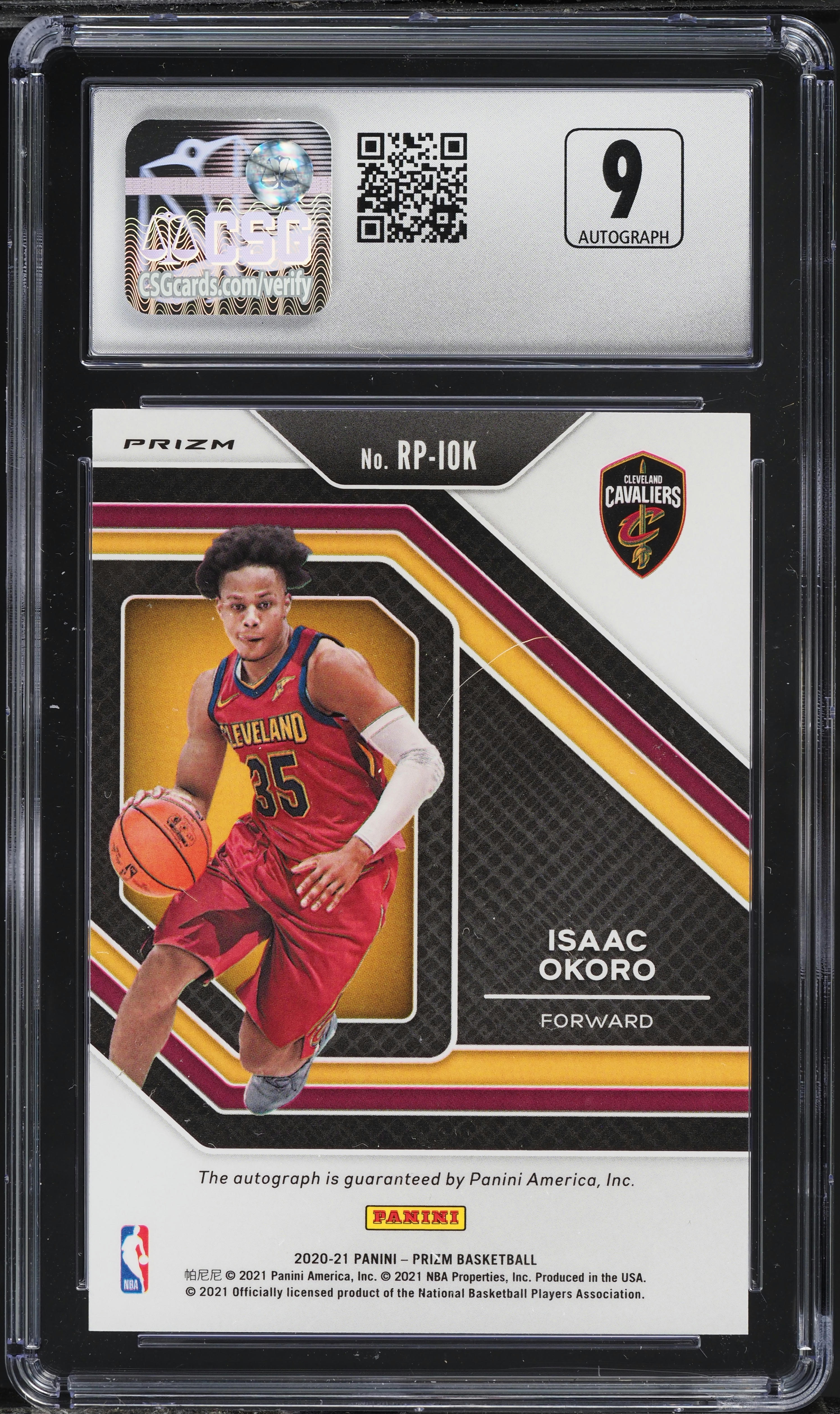 2020 Panini Prizm Penmanship Silver Isaac Okoro ROOKIE AUTO #RP