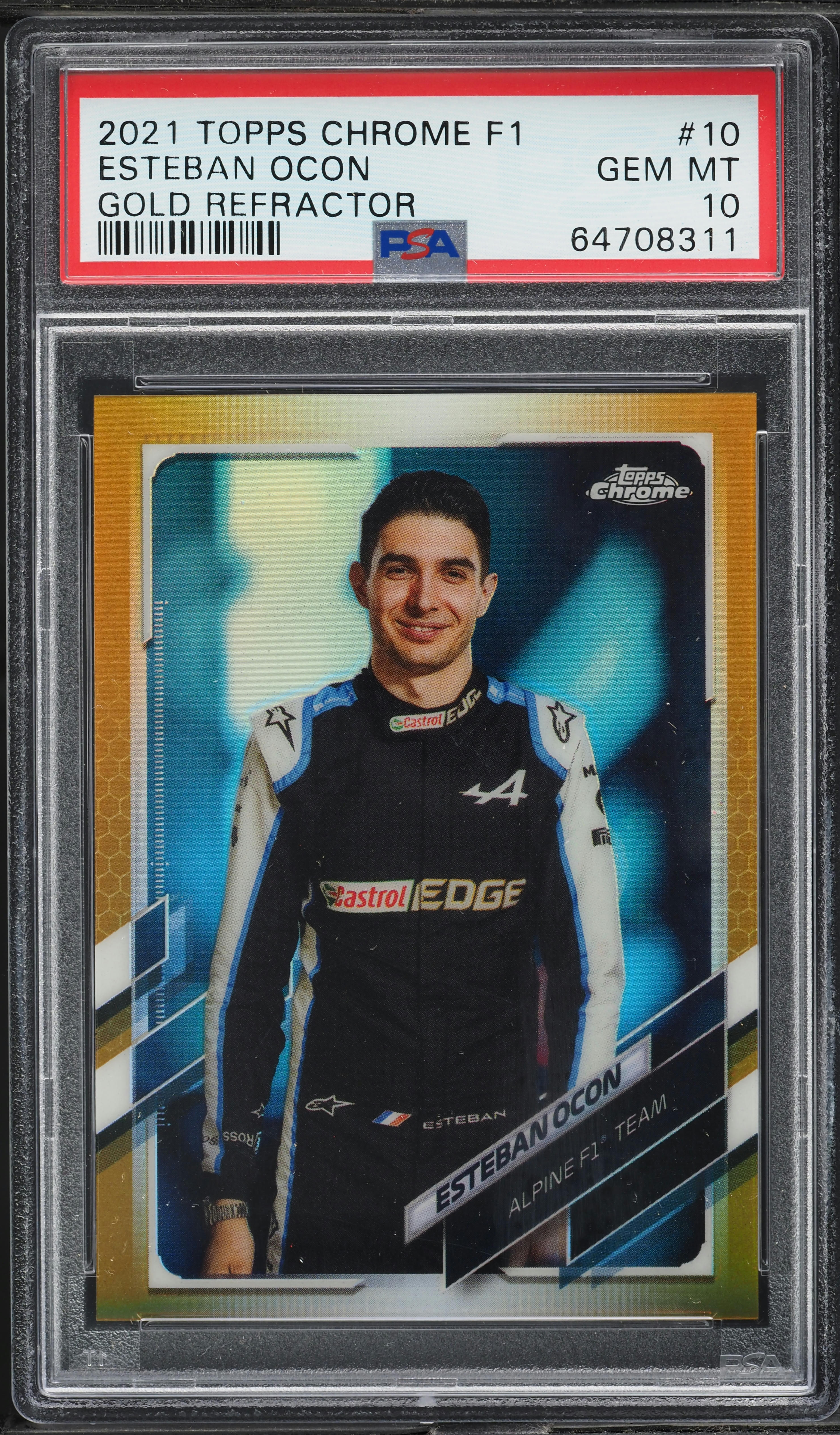 2021 Topps Chrome Formula 1 F1 Gold Refractor Esteban Ocon /50 #10