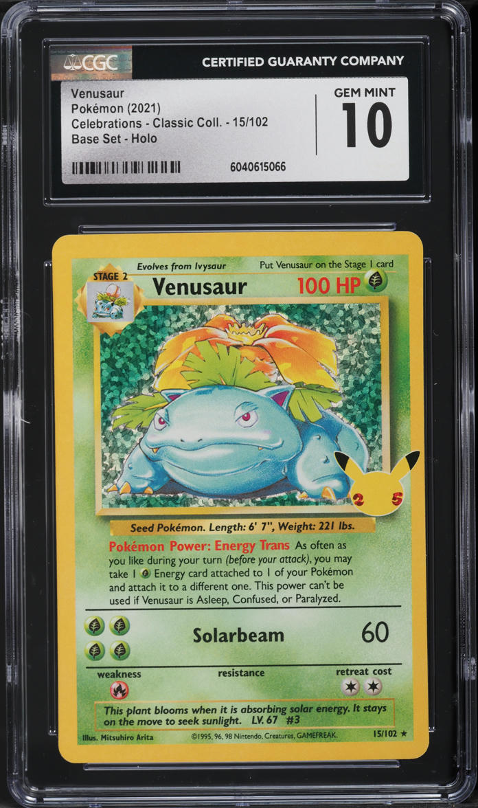 2021 Pokemon SWSH Celebrations Classic Collection Holo Venusaur #15 CGC 10 GEM