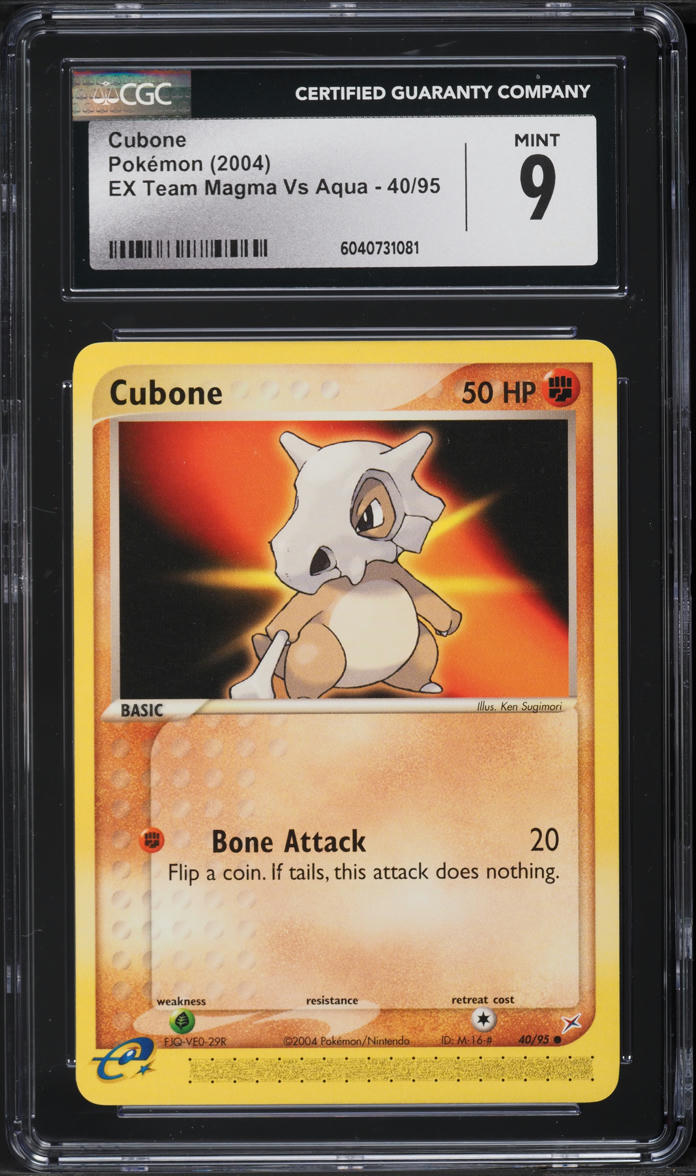 2004 Pokemon EX Team Magma Vs Aqua Cubone #40 CGC 9 MINT
