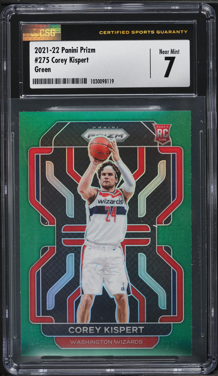 2021 Panini Prizm Green Corey Kispert ROOKIE #275 CSG 7 NRMT