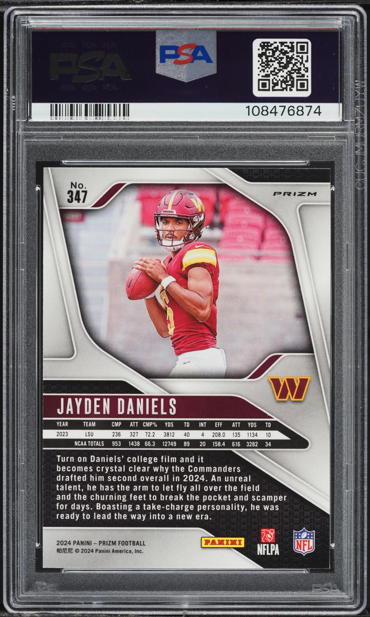 2024 Panini Prizm Lazer Jayden Daniels ROOKIE #347 PSA 10 GEM MINT