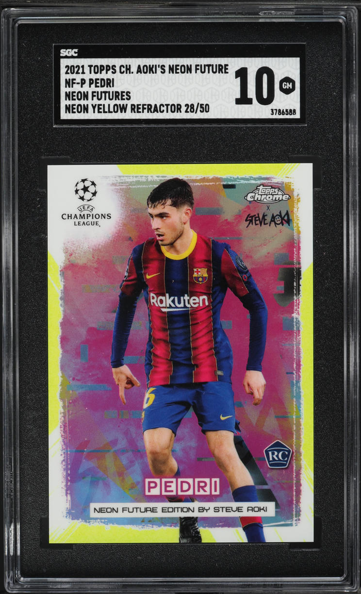 2021 Topps Chrome Aoki Neon Future Yellow Pedri ROOKIE /50 #NF-P