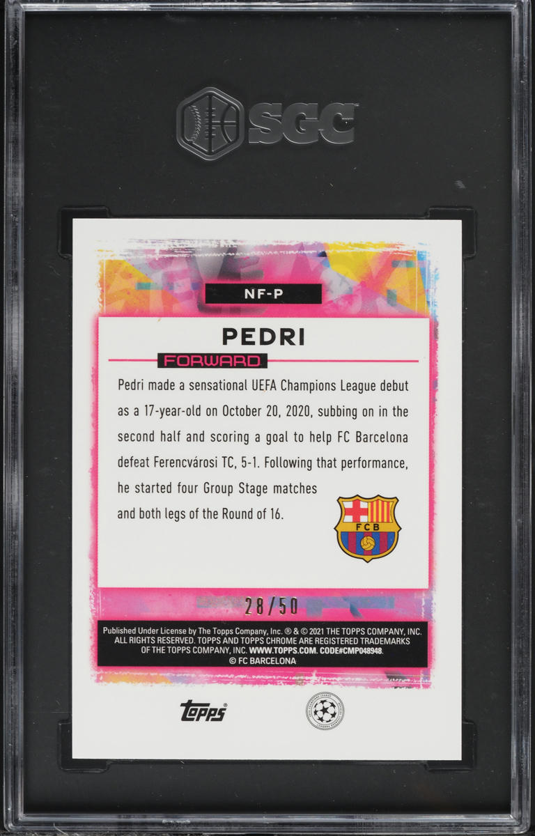 2021 Topps Chrome Aoki Neon Future Yellow Pedri ROOKIE /50 #NF-P