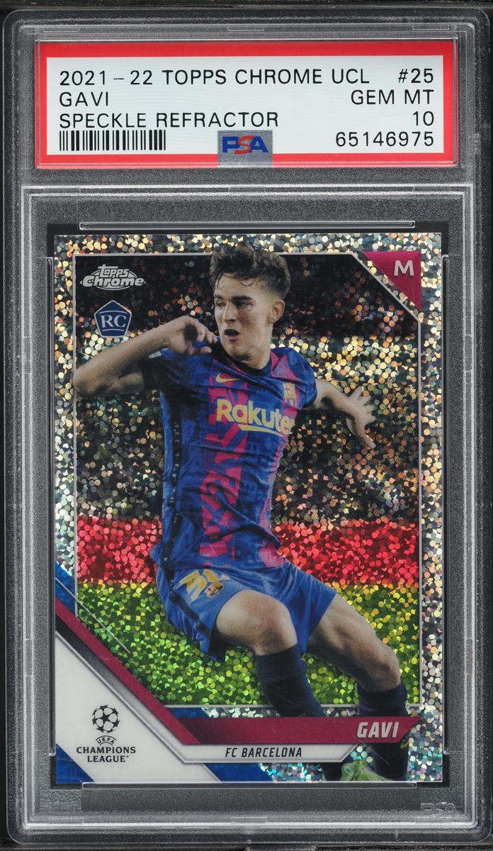 2021 Topps Chrome UCL Speckle Refractor Gavi ROOKIE #25 PSA 10 GEM MINT