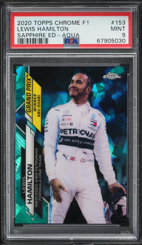 2020 Topps Chrome Formula 1 Sapphire Aqua Lewis Hamilton /99 #153