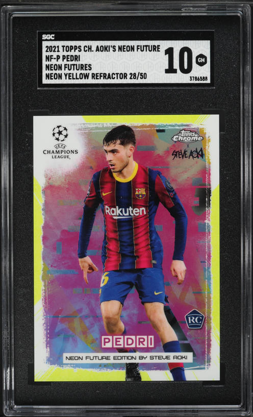 2021 Topps Chrome Aoki Neon Future Yellow Pedri ROOKIE /50 #NF-P