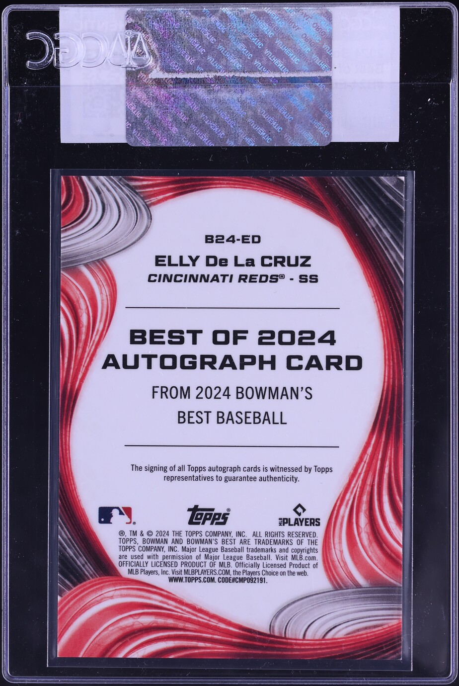 2024 Bowman's Best of '24 Elly De La Cruz ROOKIE AUTO #B24-ED CGC AUTH