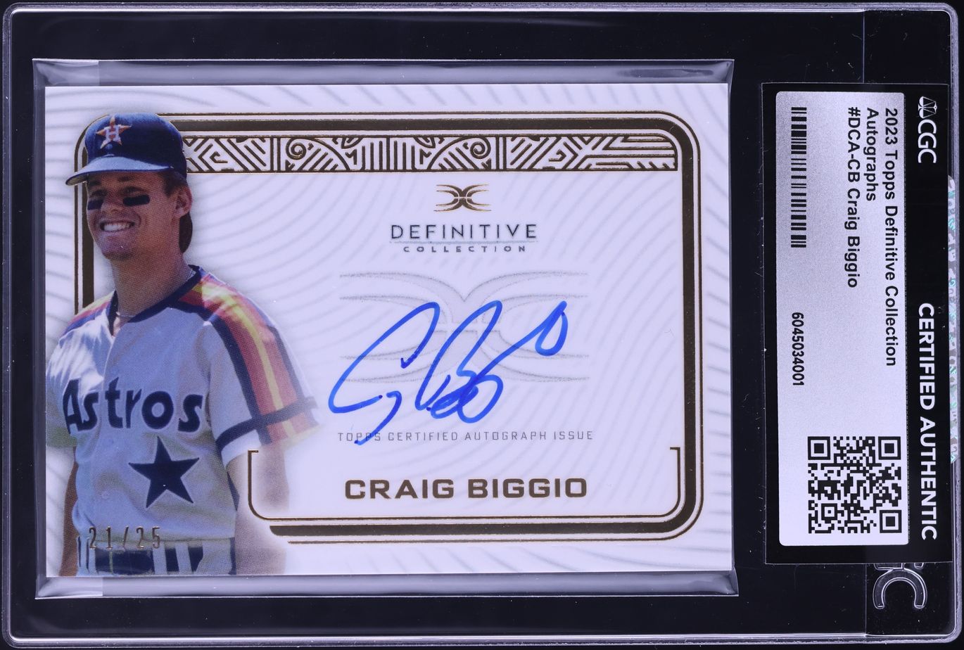 2023 Topps Definitive Collection Craig Biggio AUTO ⁄25 #DCA-CB CGC