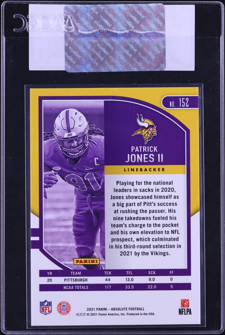 2021 Absolute Red Squares Patrick Jones II ROOKIE /499 #152 CGC AUTH