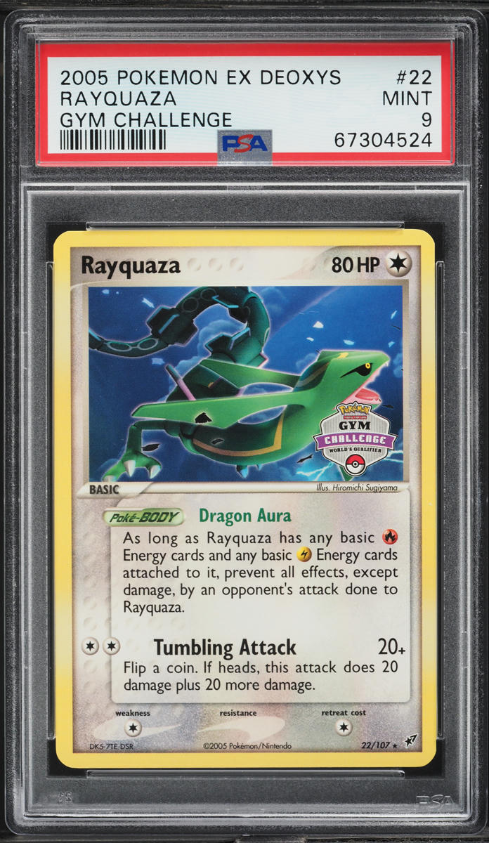 2005 Pokemon EX Deoxys Gym Challenge Rayquaza #22 PSA 9 MINT