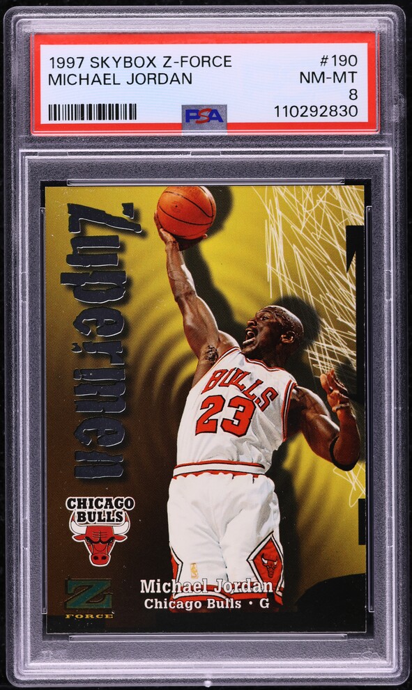 1997 Skybox Z-Force Zuperman Michael Jordan #190 PSA 8 NM-MT on