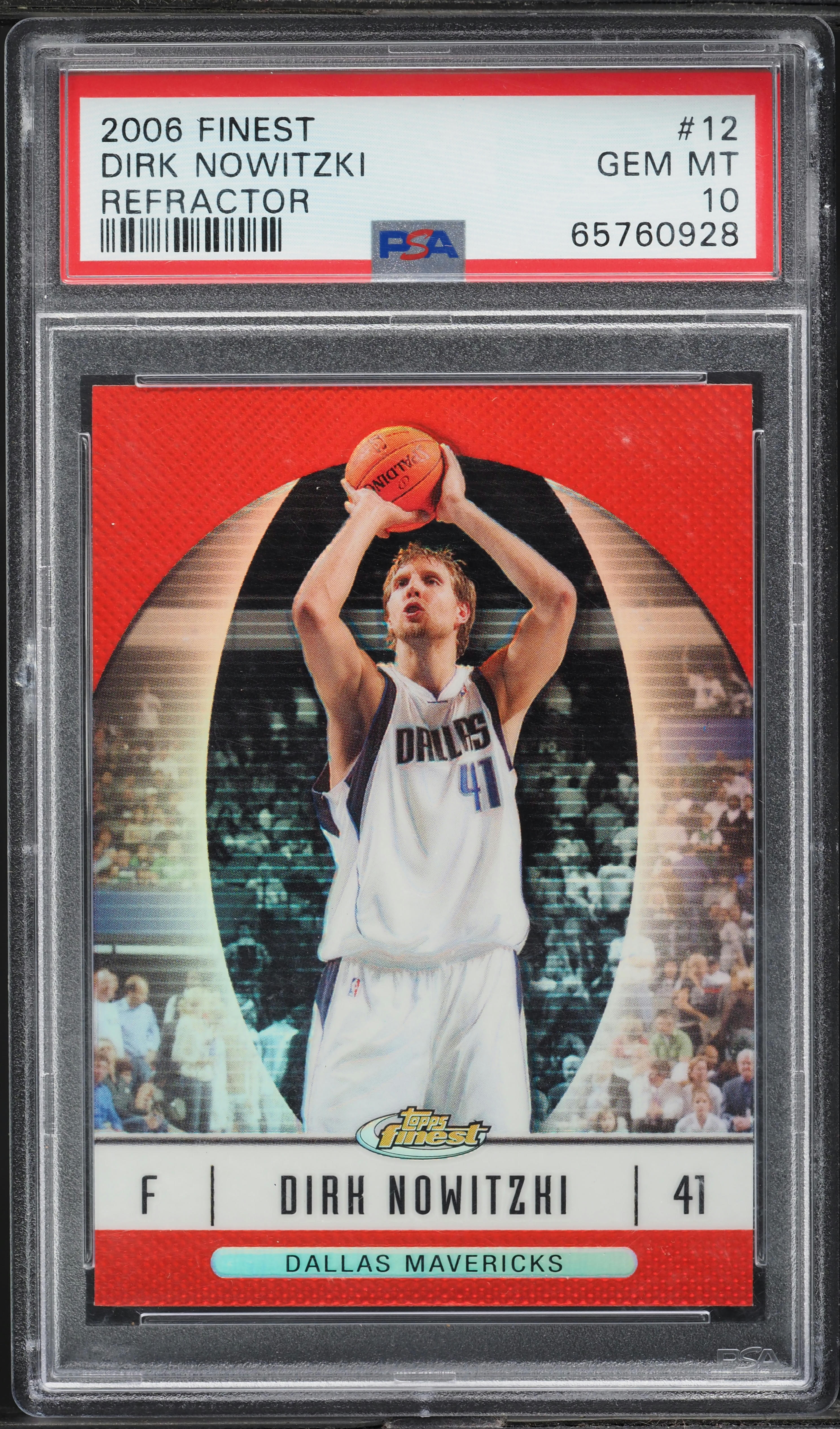 2006 Finest Refractor Dirk Nowitzki #12 PSA 10 GEM MINT on
