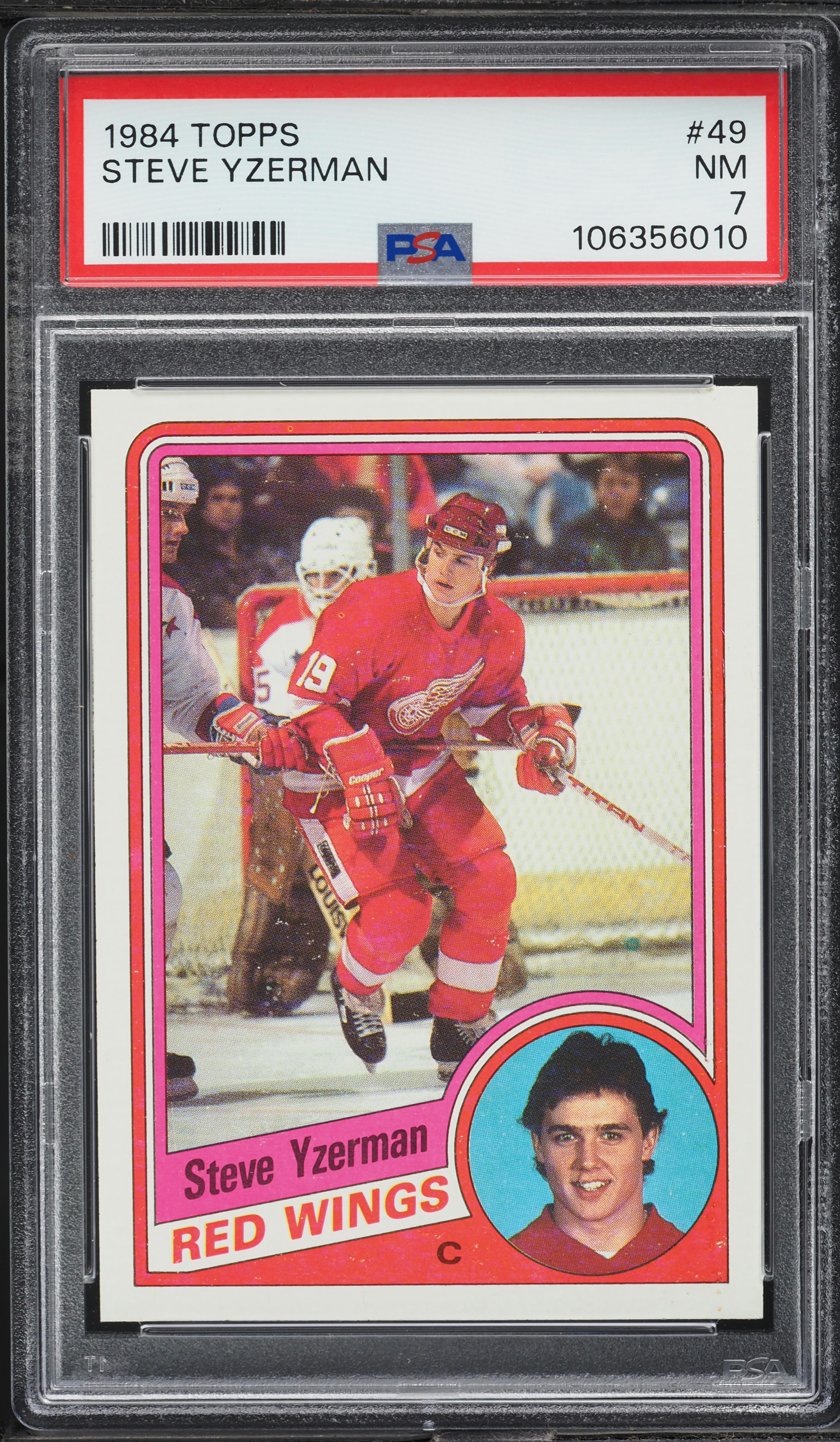 1984 Topps Hockey Steve Yzerman #49 PSA 7 NRMT on Fanatics Collect