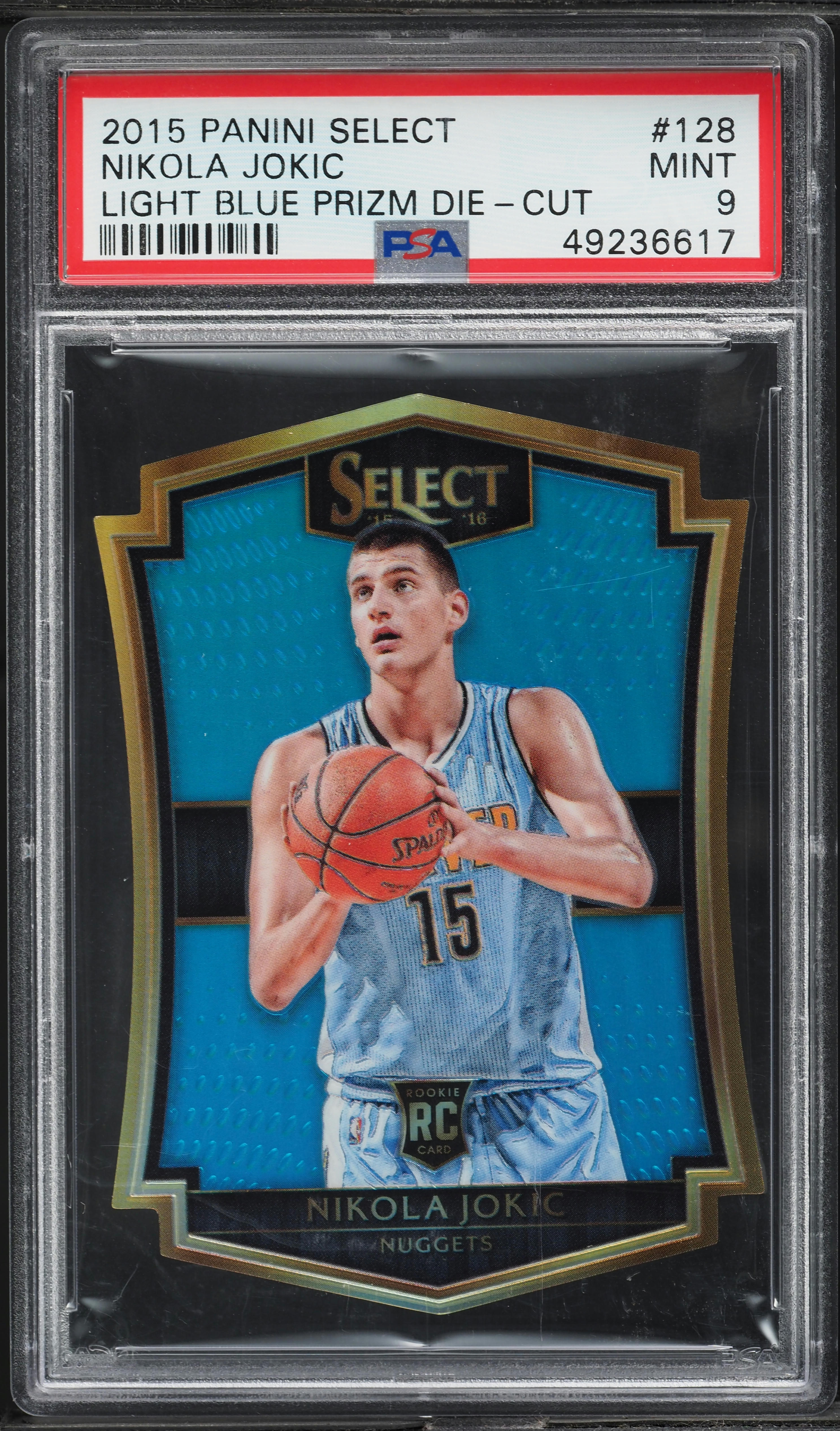 2015 Select Light Blue Prizm Die-Cut Nikola Jokic ROOKIE /199 #128