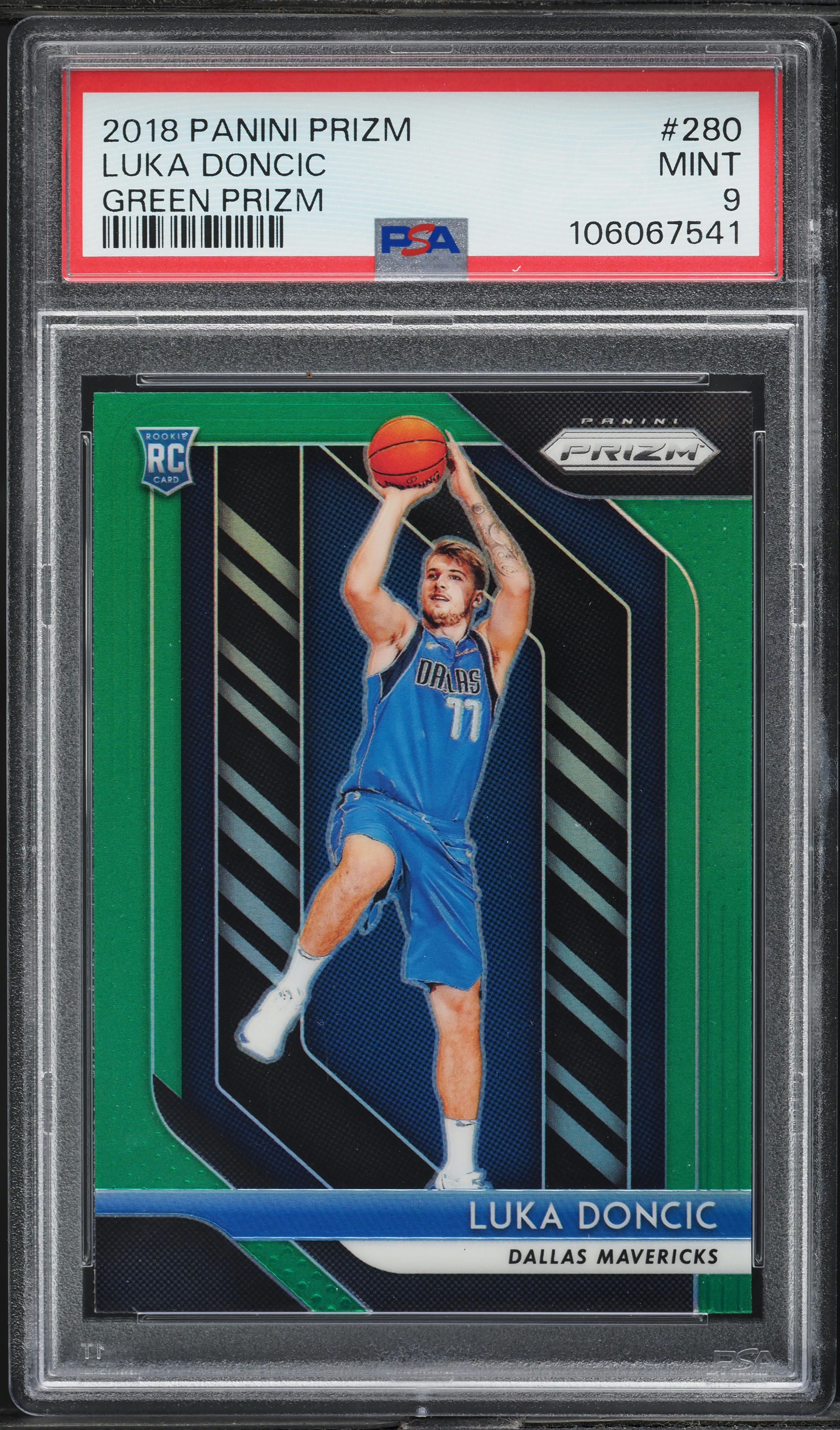2018 Panini Prizm Green Luka Doncic ROOKIE #280 PSA 9 MINT on