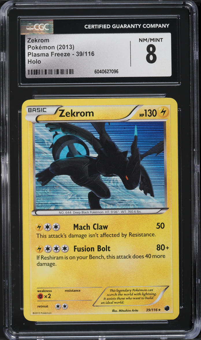 2013 Pokemon Black & White Plasma Freeze Holo Zekrom #39 CGC 8 NM-MT