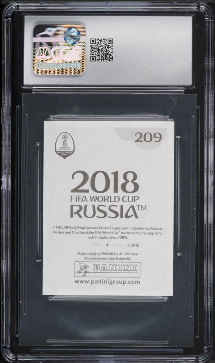 2018 Panini World Cup Stickers Kylian Mbappe ROOKIE #209 CGC 8 NM-MT