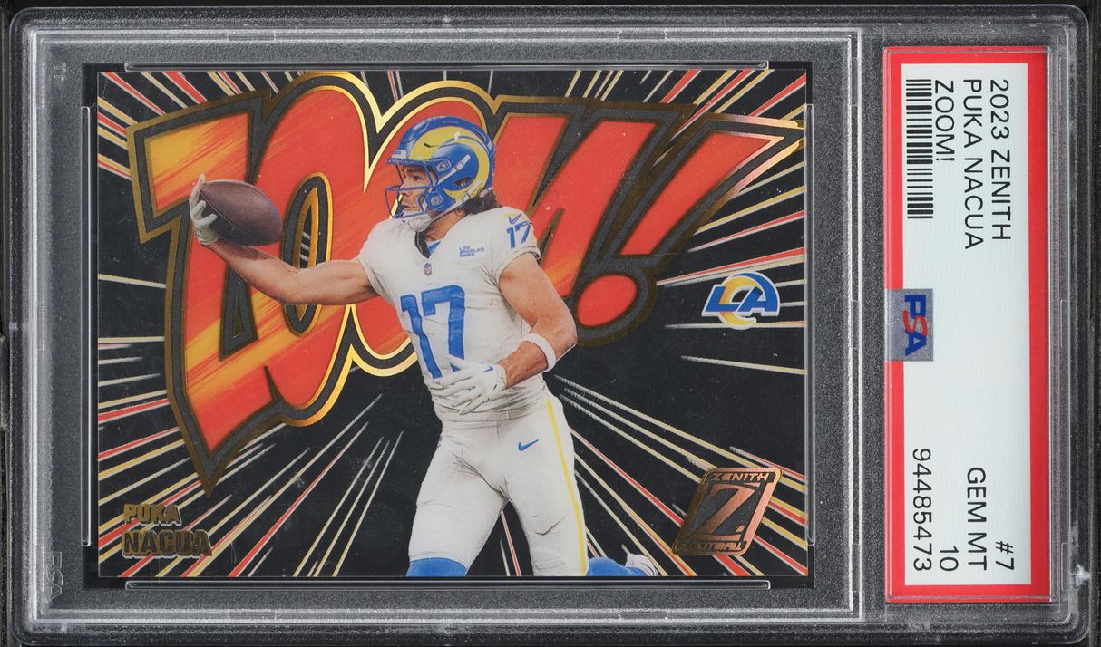 2023 Panini Zenith Zoom! Puka Nacua ROOKIE #7 PSA 10 GEM MINT on
