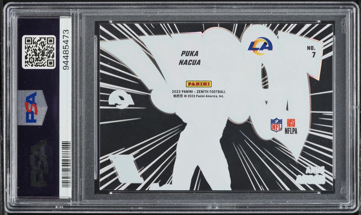 2023 Panini Zenith Zoom! Puka Nacua ROOKIE #7 PSA 10 GEM MINT on