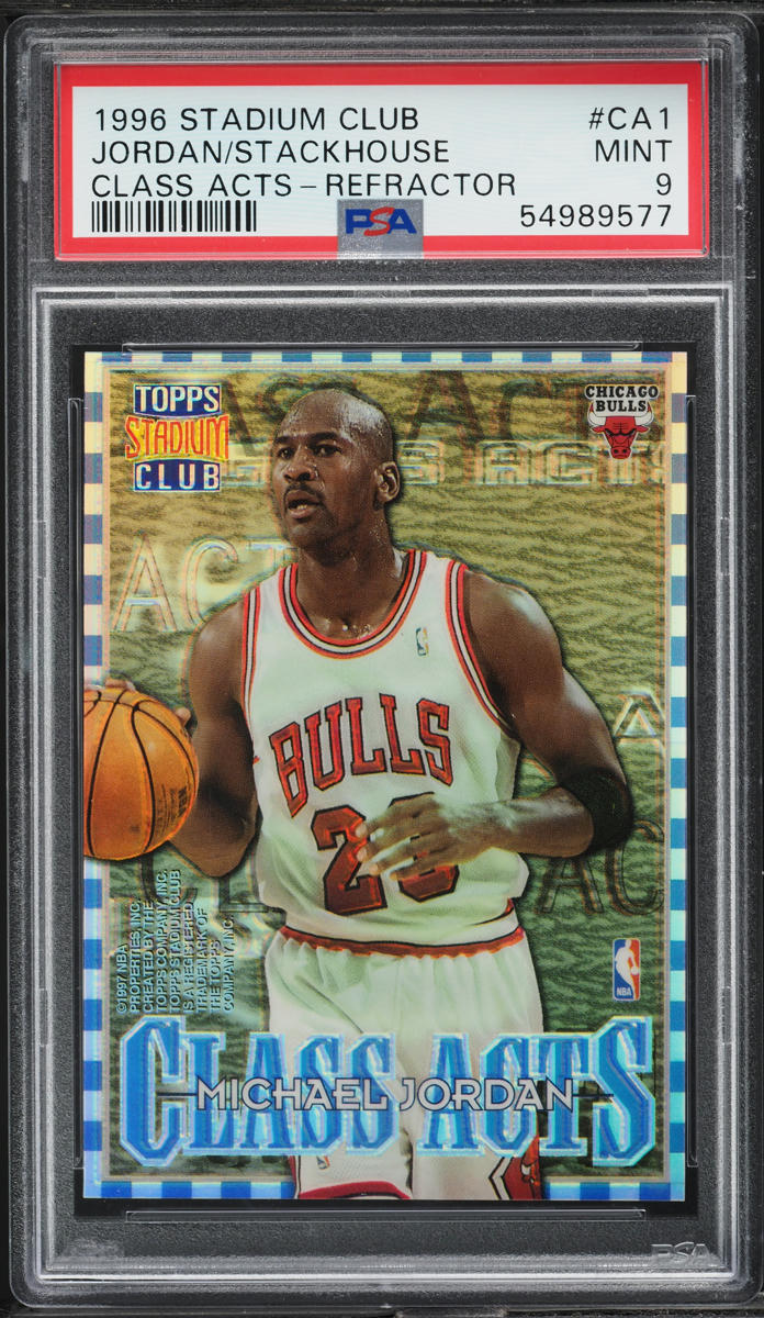 1996 Stadium Club Acts Refractor Michael Jordan Jerry Stackhouse #CA1 PSA 9 MINT