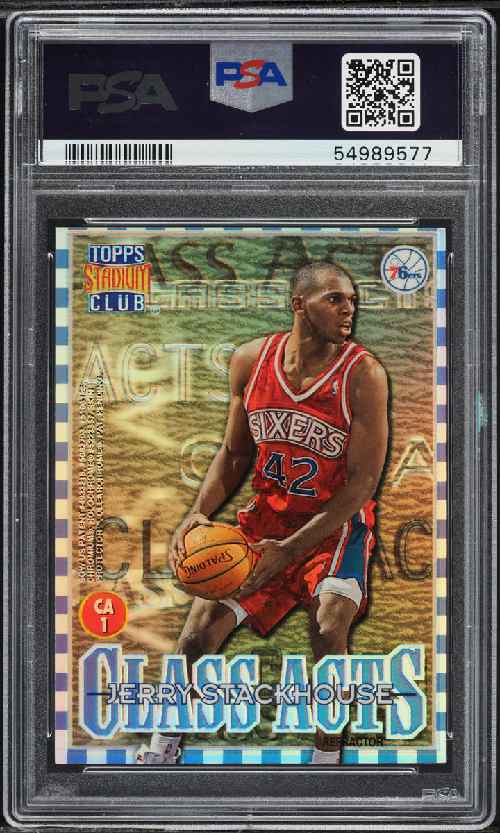 1996 Stadium Club Acts Refractor Michael Jordan Jerry Stackhouse #CA1 PSA 9 MINT