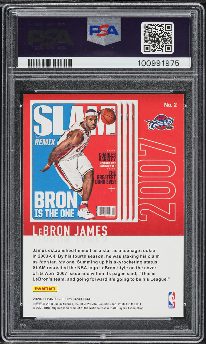 2020 Hoops Slam LeBron James #2 PSA 8 NM-MT