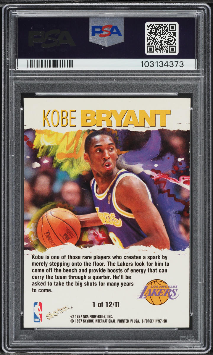 1997 Skybox Z-Force Total Impact Kobe Bryant #1 PSA 8 NM-MT on
