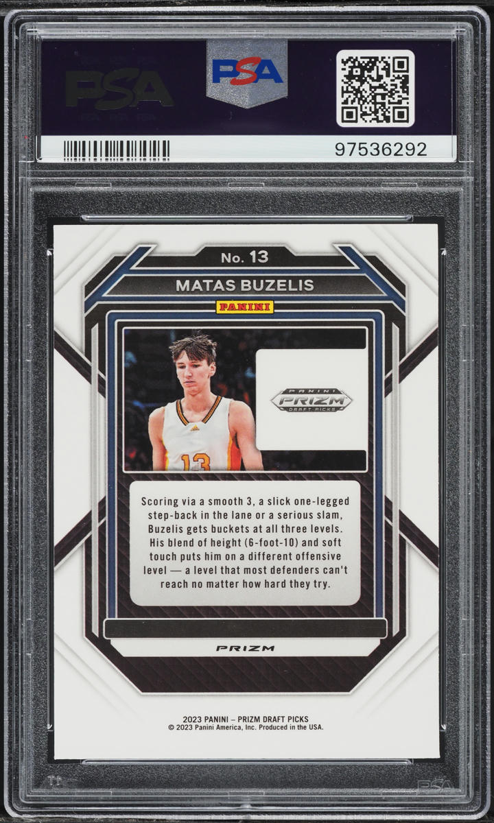 2023 Panini Prizm Draft Picks Red Ice Matas Buzelis #13 PSA 10 GEM MINT