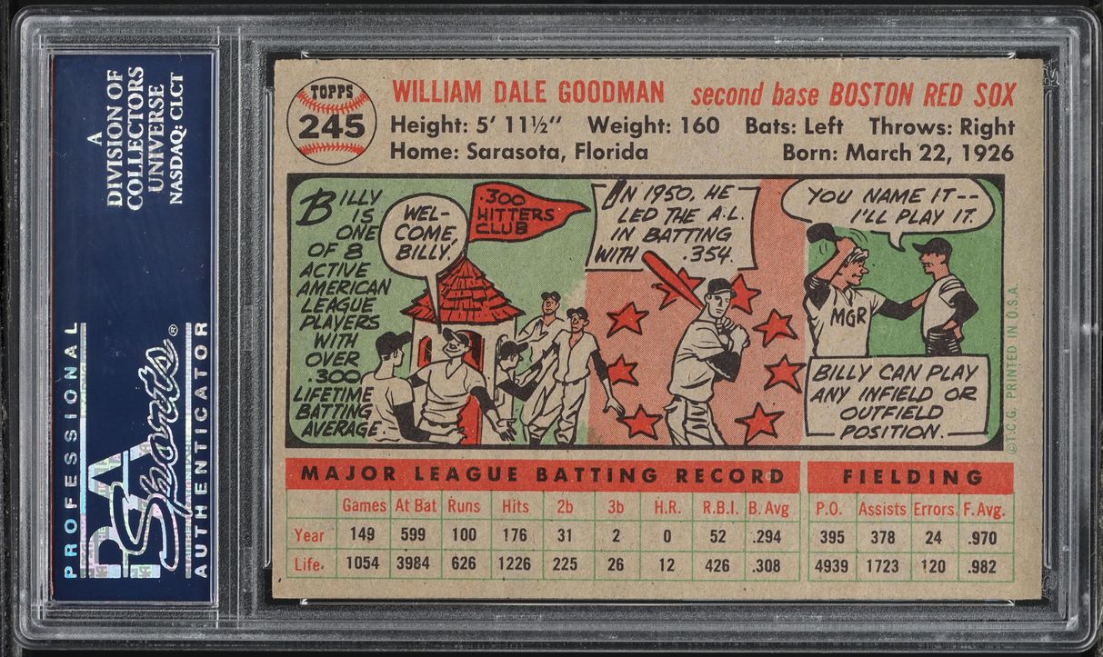 1956 Topps Billy Goodman #245 PSA 7 NRMT