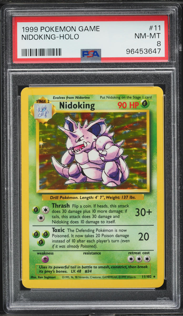 1999 Pokemon Base Set Holo Nidoking #11 PSA 8 NM-MT