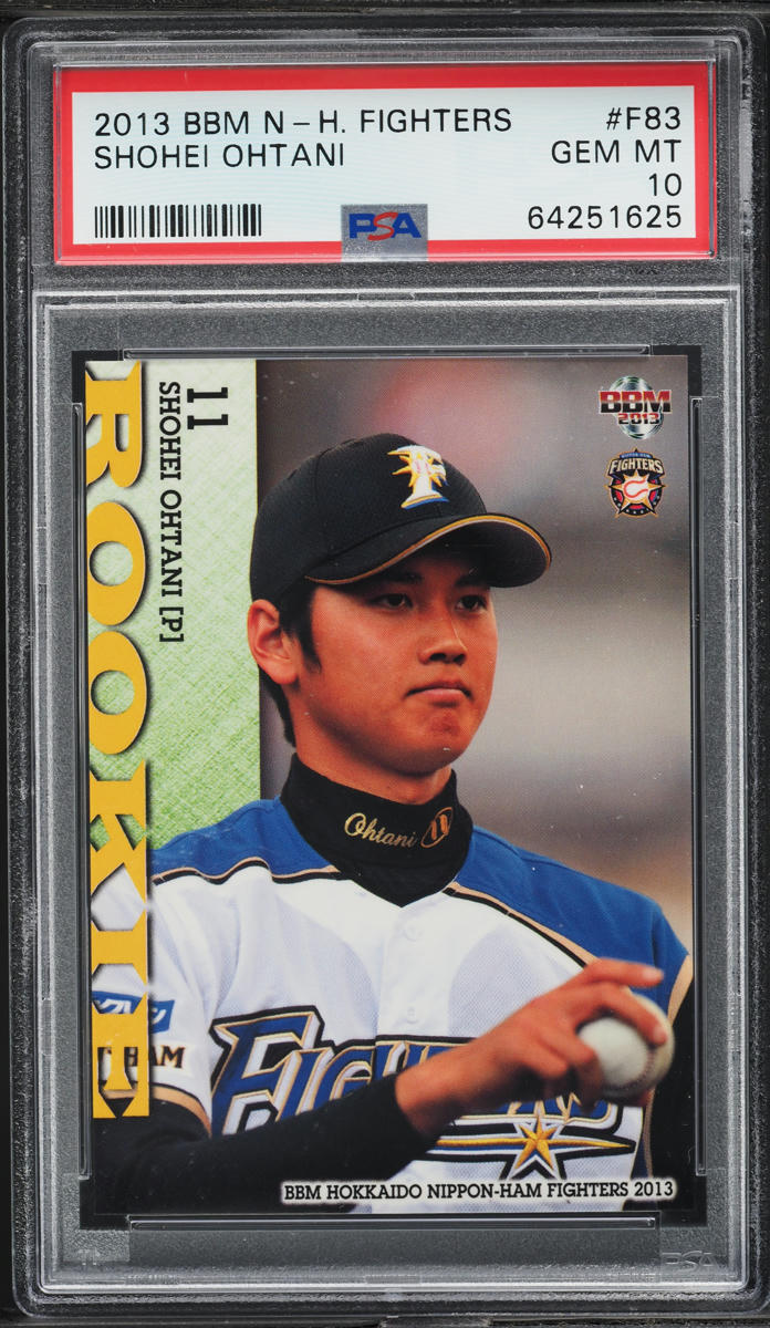 2013 BBM Hokkaido Nippon Ham Fighters Shohei Ohtani ROOKIE #F83 PSA 10 GEM MINT