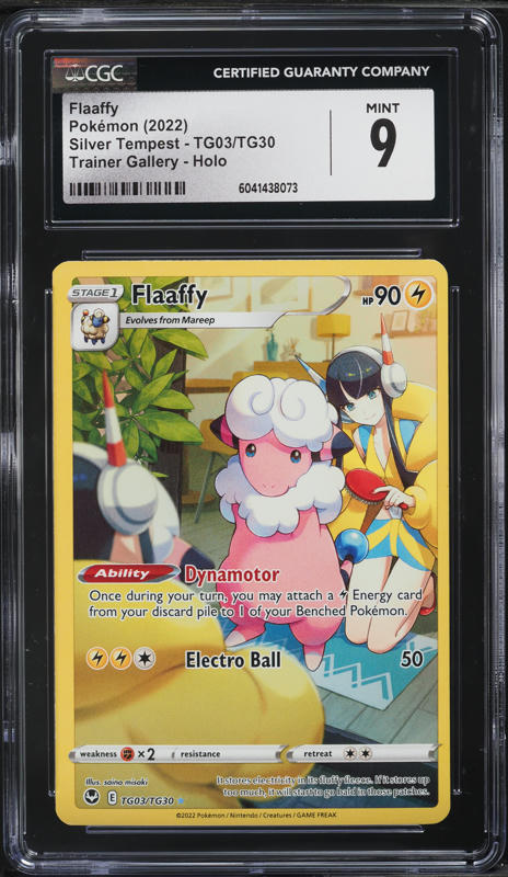 2022 Pokemon Sword & Shield Silver Tempest Full Art Flaaffy #TG03 CGC 9 MINT