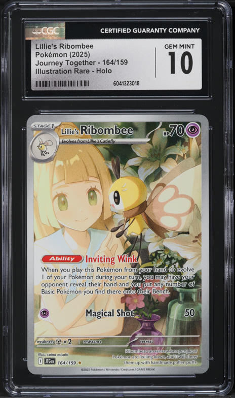 2025 Pokemon SV Journey Together IR Lillie's Ribombee #164 CGC 10