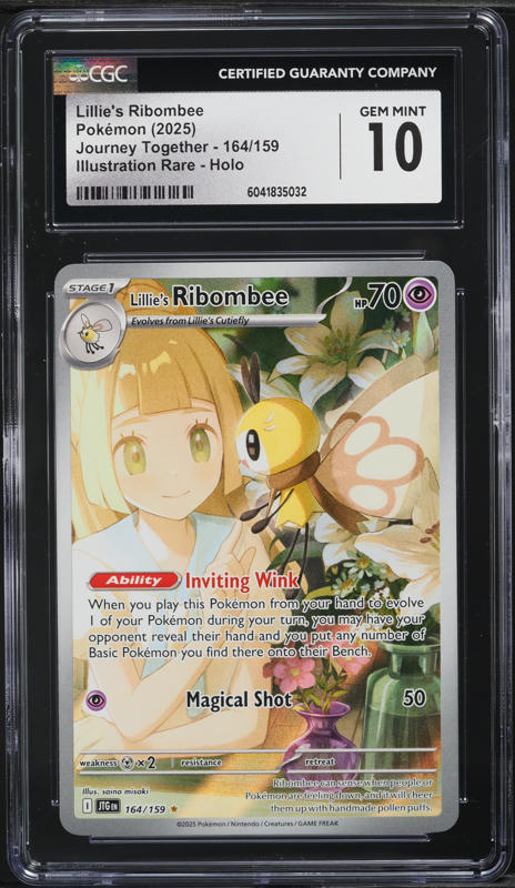 2025 Pokemon SV Journey Together IR Lillie's Ribombee #164 PSA 10