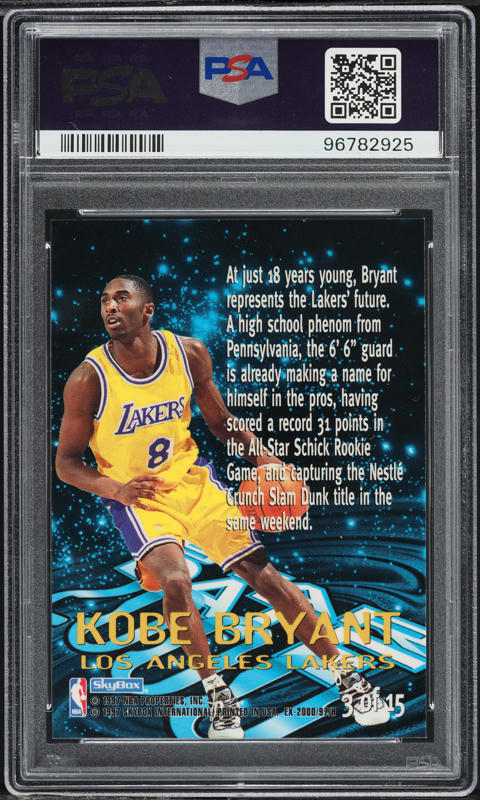 その他 kobe 1996 Skybox E-X2000 Star Date 2000 1996 Skybox E-X2000 Star Date 2000 Kobe Bryant ROOKIE #3 PSA 8 NM