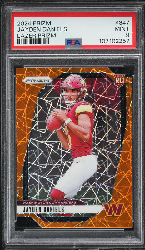 2024 Panini Prizm Lazer Jayden Daniels ROOKIE #347 PSA 9 MINT on