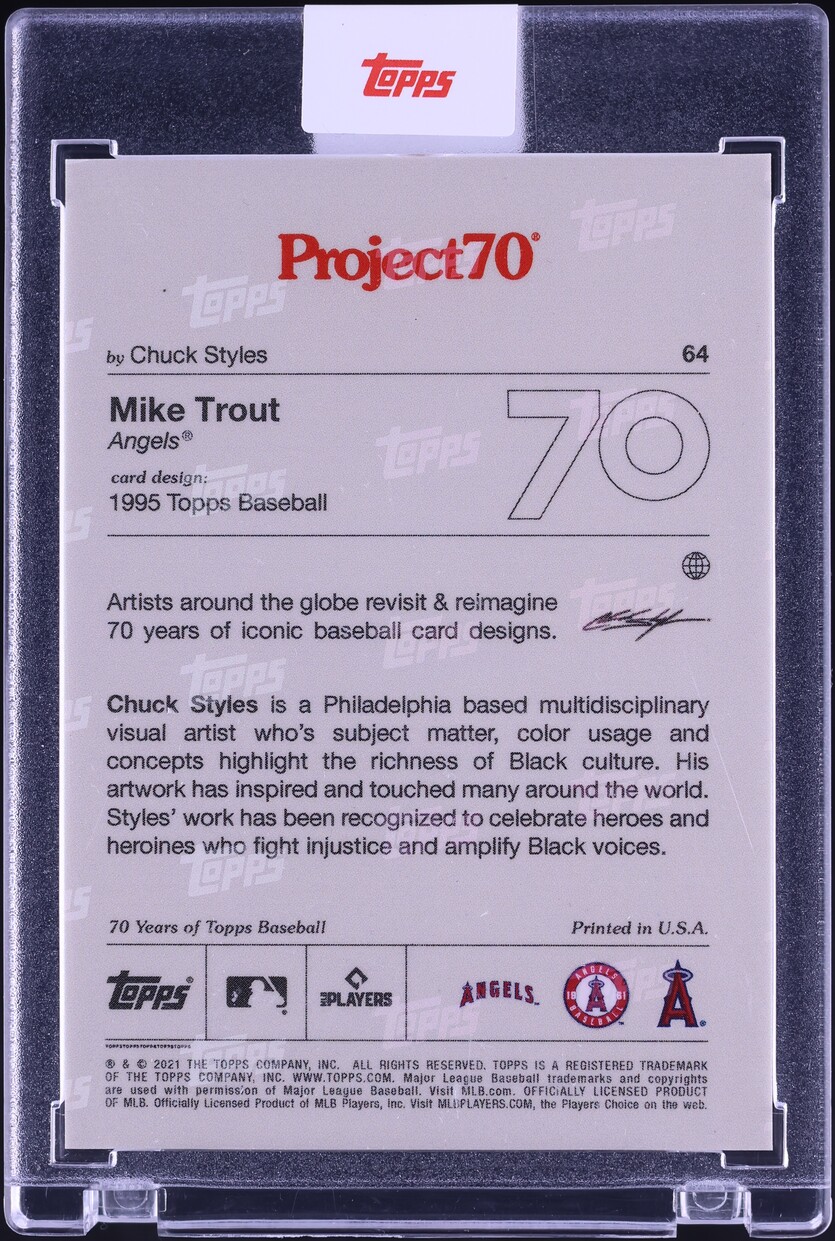 Topps Project 70 Slideshow 2021 Topps Project 70 By Chuck Styles Mike Trout #64 on Fanatics Collect
