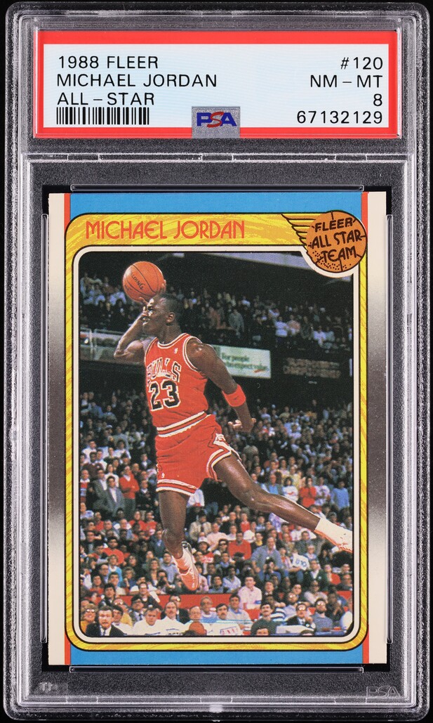 1988 Fleer Basketball Michael Jordan ALL-STAR #120 PSA 8 NM-MT