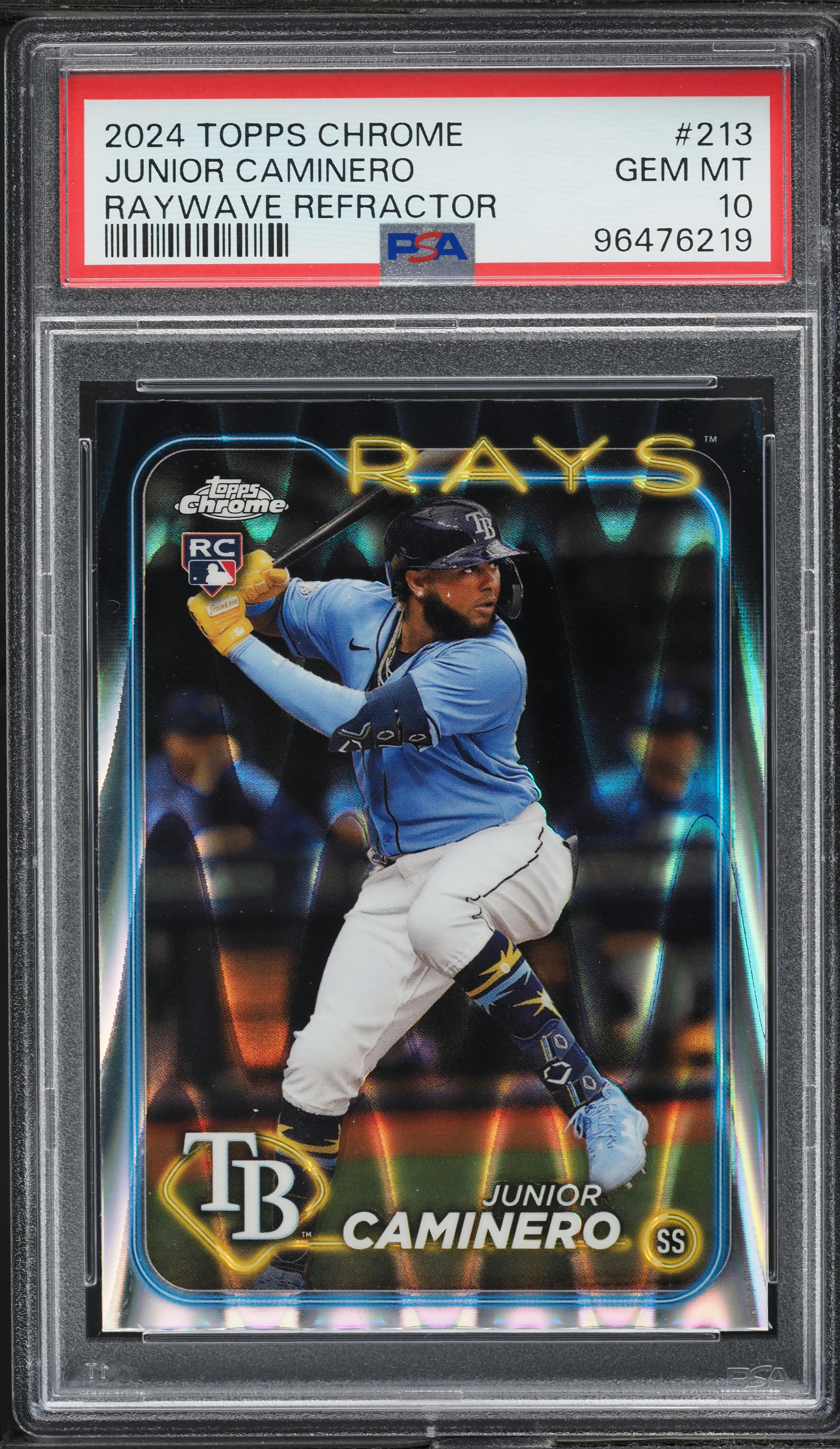 2024 Topps Chrome Cosmic Junior Caminero Rookie Gold Refractor 