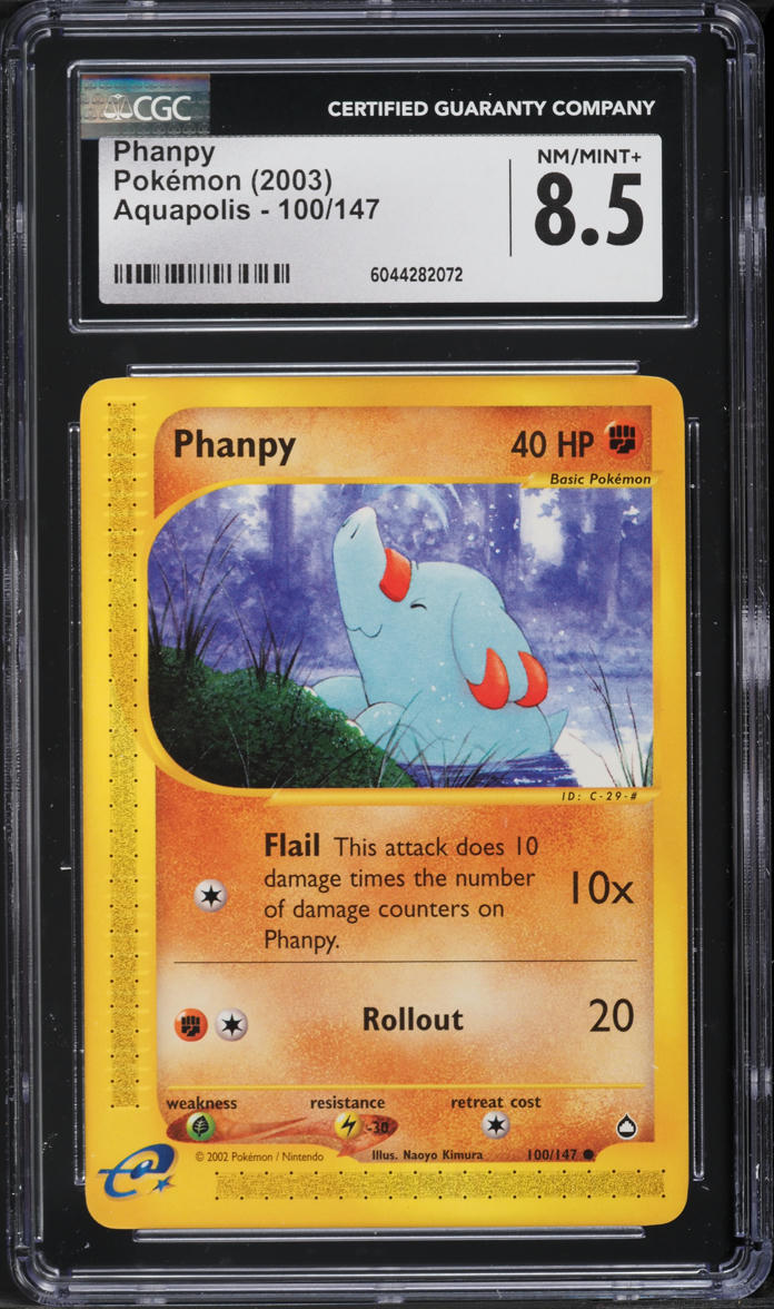 2003 Pokemon Aquapolis Phanpy #100 CGC 8.5 NM-MT+