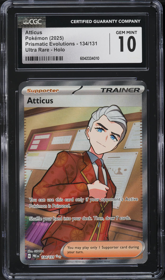 2025 Pokemon SV Prismatic Evolutions Full Art Atticus #134 CGC 10 GEM MINT on Fanatics Collect 2025 Pokemon SV Prismatic Evolutions Full Art Atticus #134 CGC 10 GEM MINT on Fanatics Collect