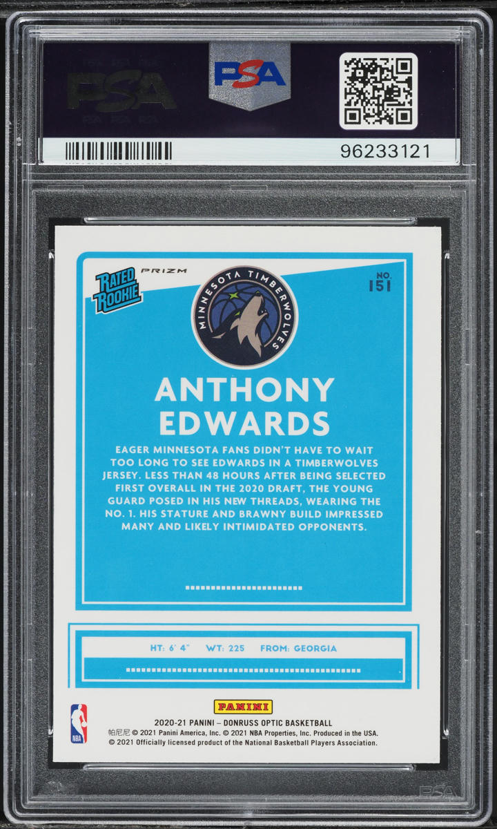 2020 Donruss Optic Target Box Set Anthony Edwards ROOKIE #151 PSA 10 GEM MINT