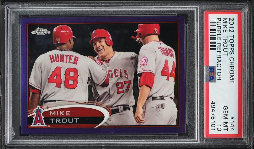 2012 Topps Chrome Purple Refractor Mike Trout ROOKIE #144 PSA 10