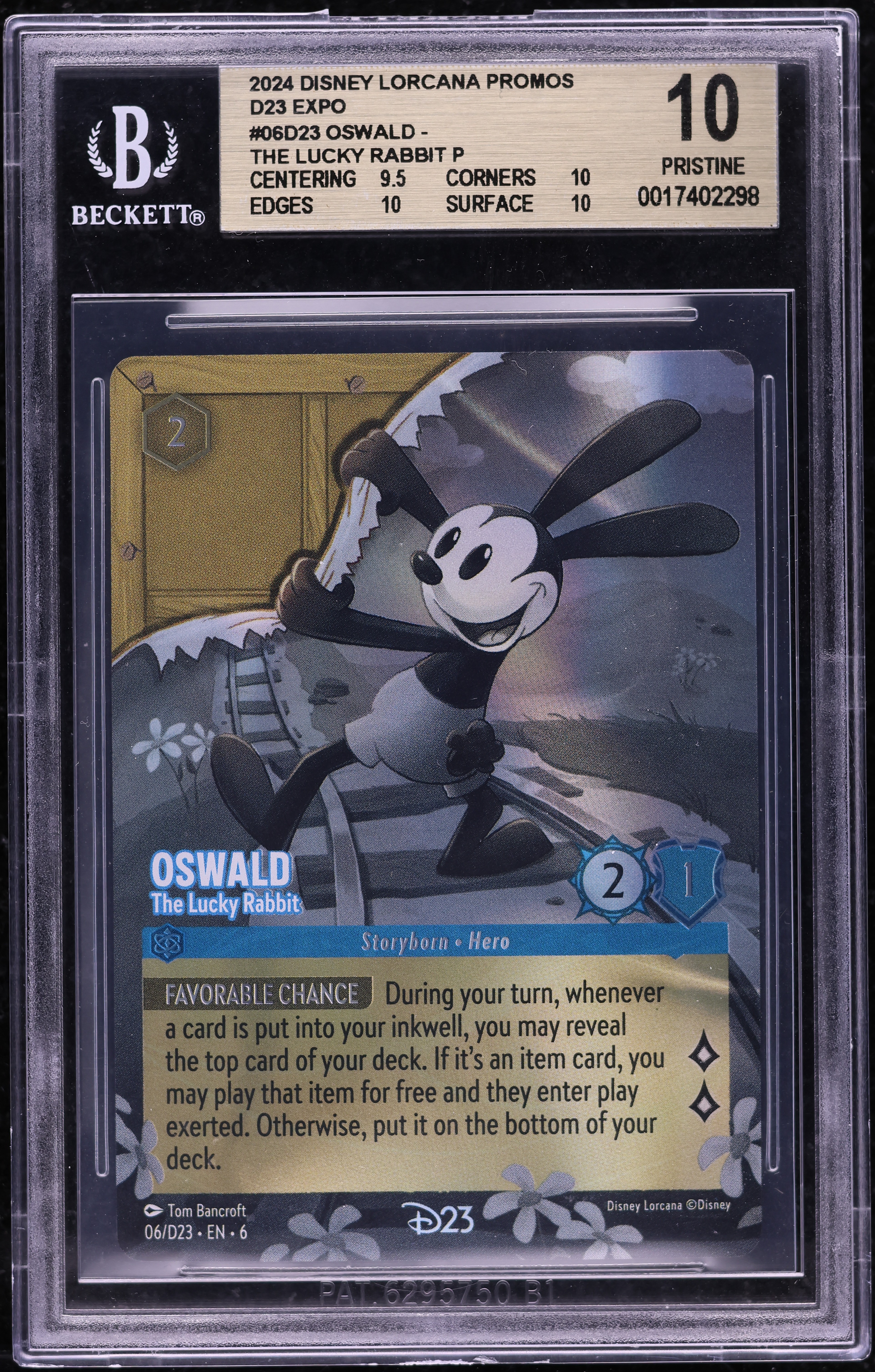 2024 Disney Lorcana Promo D23 Expo Oswald The Lucky Rabbit #6 BGS