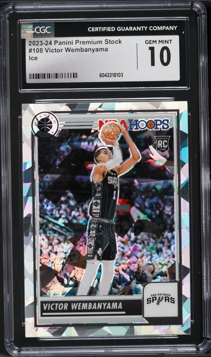 2023 Panini Premium Stock Ice Victor Wembanyama ROOKIE #108 CGC 10 GEM MINT