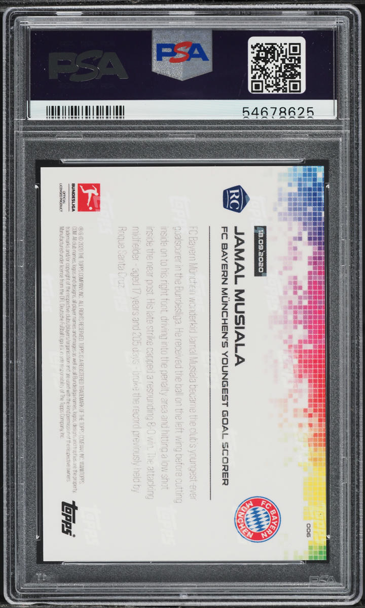 2020 Topps Now Bundesliga Jamal Musiala ROOKIE #6 PSA 8 NM-MT