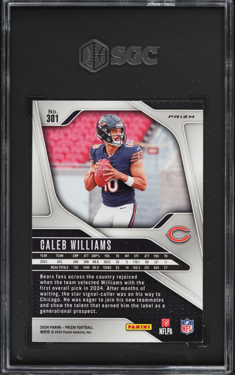 2024 Panini Prizm Silver Caleb Williams ROOKIE #301 SGC 9.5 MINT+
